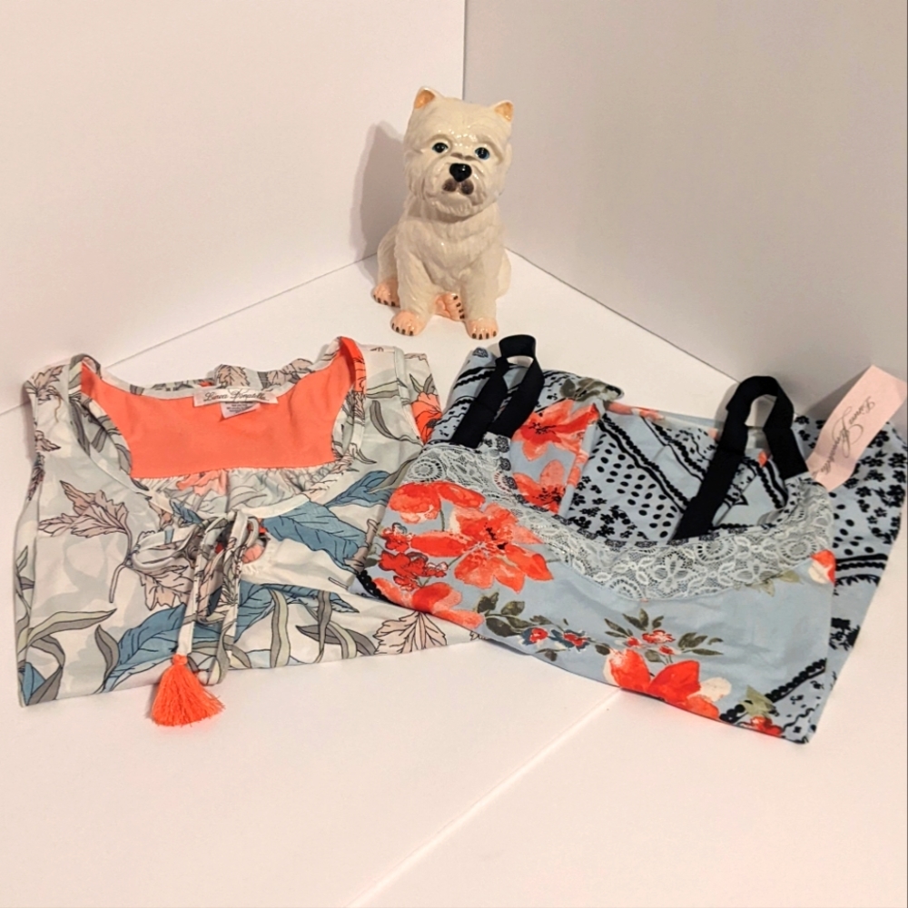 Two Línea Donatella floral cami size XL